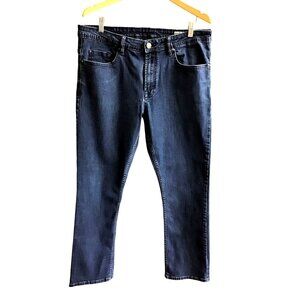 BUFFALO-DAVID BITTON- MENS DARK WASH STRAIGHT LEG STRETCH JEANS SIZE 36X32